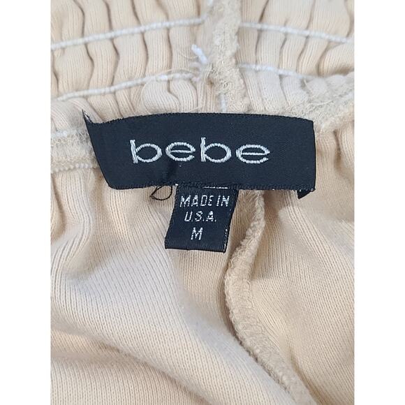 bebe Women's Y2K Capri length lounge pants bling beige Size Medium Mcbling - Picture 9 of 9